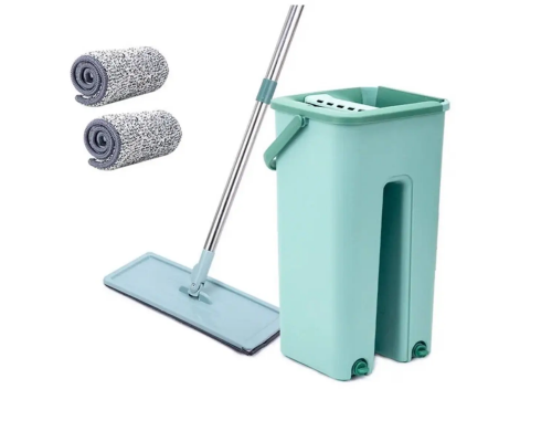 Швабра с ведром Scratch Cleaning Mop автоматический отжим  Бирюзовый и серый        24                                                                               