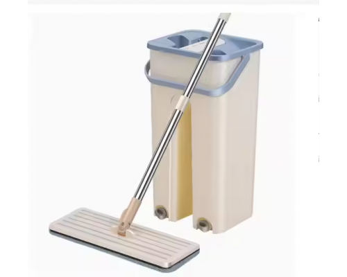 Швабра с ведром Scratch Cleaning Mop автоматический отжим  Бирюзовый и серый        24                                                                               