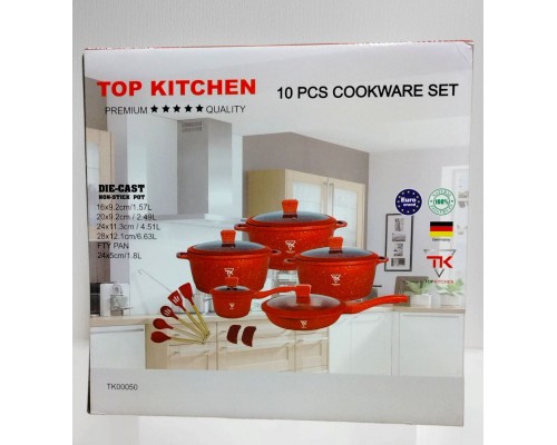 Набор кастрюль Top Kitchen ТК00050L ( красный ) 10 предметов 4