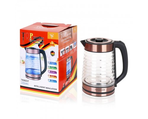 Чайник Top Kitchen TK 00237   электрический 2,5 л 2600 Вт рифленое стекло  (12)