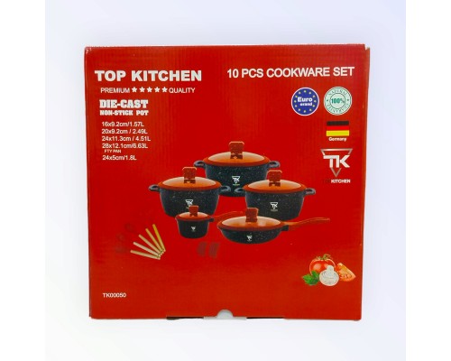 Набор кастрюль Top Kitchen ТК00050L  (черный с красными крышками ) 10 предметов 4