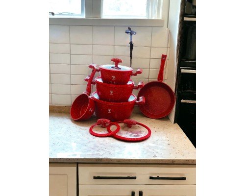 Набор посуды Top Kitchen  с гранитным покрытием(красный)  TК00100      (2)       