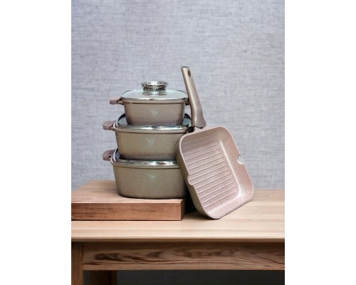 Набор кастрюль Top Kitchen (3 кастрюли+сковородка) TК000103 Пудра