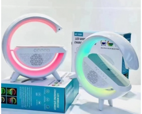 Аккумуляторный ночник смарт-лампа RGB BT-2301 с беспроводной зарядкой и колонкой Bluetooth 24  ТК-18