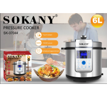 Многофункциональная мультиварка скороварка Sokany SK-07044 из нержавеющей стали 6 л 1500 Вт  (4)