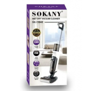 Вертикальный пылесос SOKANY SK-13040 аккумуляторный  175 Вт для сухой и влажной уборки, белый   (1)