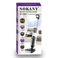 Вертикальный пылесос SOKANY SK-13040 аккумуляторный  175 Вт для сухой и влажной уборки, белый   (1)